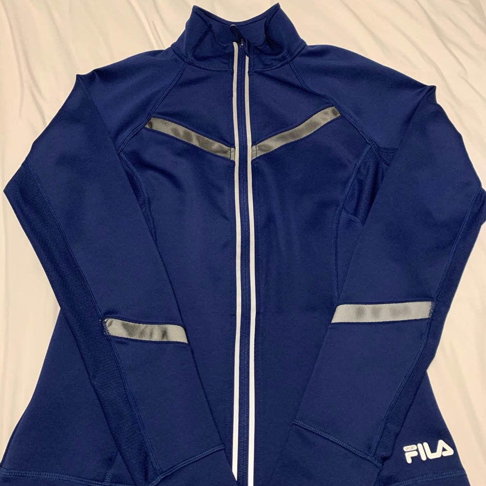 cute fila zip up active shirt